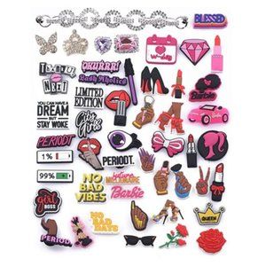 Crocs 10pcs Pink Shoe Charms Jibbitz Jewels Party Girl Boss Vibes